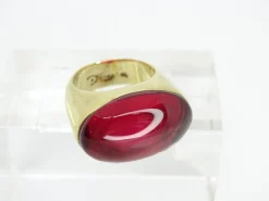 Pamono Ring in Plated Silver and Crystal from Daum, France, 1990s><noscript><img width=