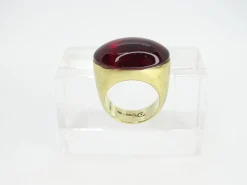 Pamono Ring in Plated Silver and Crystal from Daum, France, 1990s><noscript><img width=