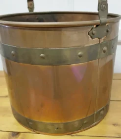 Pamono Riveted Copper and Brass Coal Bucket, 1920s> Architectural Elements