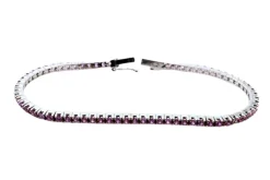 Pamono Rivière Bracelet in White Gold with Calibrated Synthetic Rubies> Bracelets
