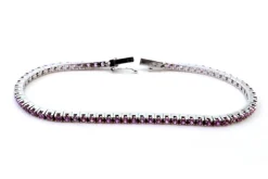 Pamono Rivière Bracelet in White Gold with Calibrated Synthetic Rubies> Bracelets