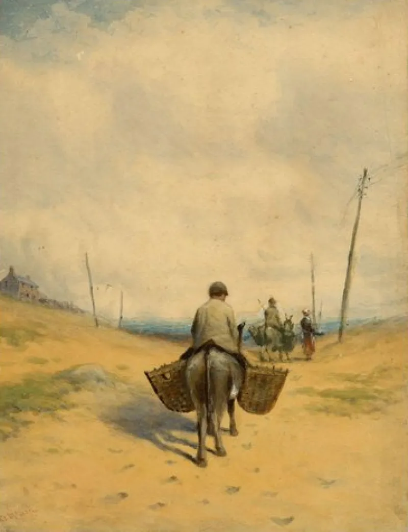 Pamono Robert Finlay McIntyre, Homeward Bound, Sennen, Cornwall, 19th Century, Watercolour> Work On Paper