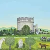 Hot Pamono Roberto Caruso, View of the Tomb of Cecilia Metella in Rome, Oil Painting, 1999