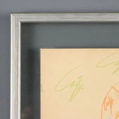 Hot Pamono Roberto Crippa, Modern Composition, Crayon Drawing on Paper, 1969, Framed