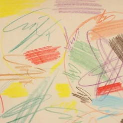 Pamono Roberto Crippa, Modern Composition, Pastel Drawing on Paper, Framed><noscript><img width=