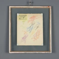 Pamono Roberto Crippa, Modern Composition, Pastel Drawing on Paper, Framed><noscript><img width=