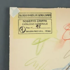 Pamono Roberto Crippa, Modern Composition, Pastel Drawing on Paper, Framed><noscript><img width=