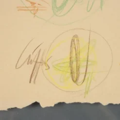 Pamono Roberto Crippa, Modern Composition, Crayon Drawing on Paper, 1969, Framed><noscript><img width=