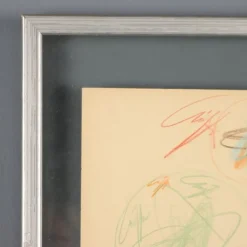 Pamono Roberto Crippa, Modern Composition, Crayon Drawing on Paper, 1969, Framed><noscript><img width=
