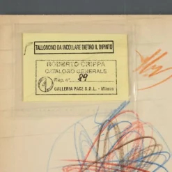 Pamono Roberto Crippa, Modern Composition, Crayon Drawing on Paper, 1969, Framed><noscript><img width=