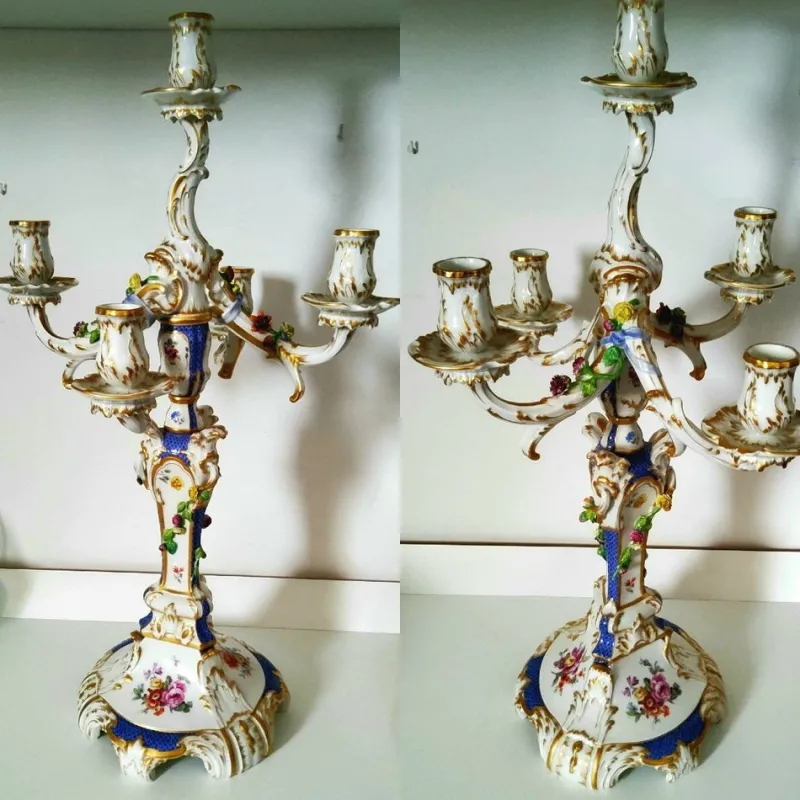 Discount Pamono Rocaille Porcelain Candelabra from KPM Berlin