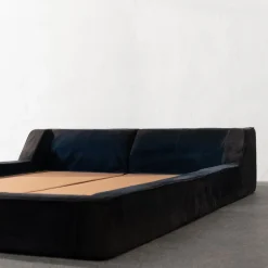 Pamono Roche Bobois Suede Bed Frame, 1970s><noscript><img width=
