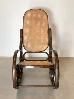 New Pamono Rocking Chair in Wood and Straw, 1960s