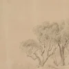 Pamono Rocky Landscape with Trees, 19th-century, Pencil> Classical
