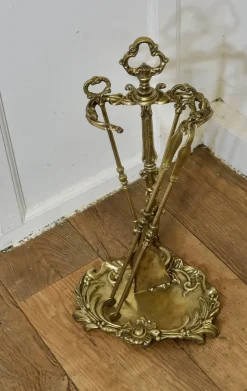 Best Pamono Rococo Style Fireside Companion Set, 1890s, Set of 4