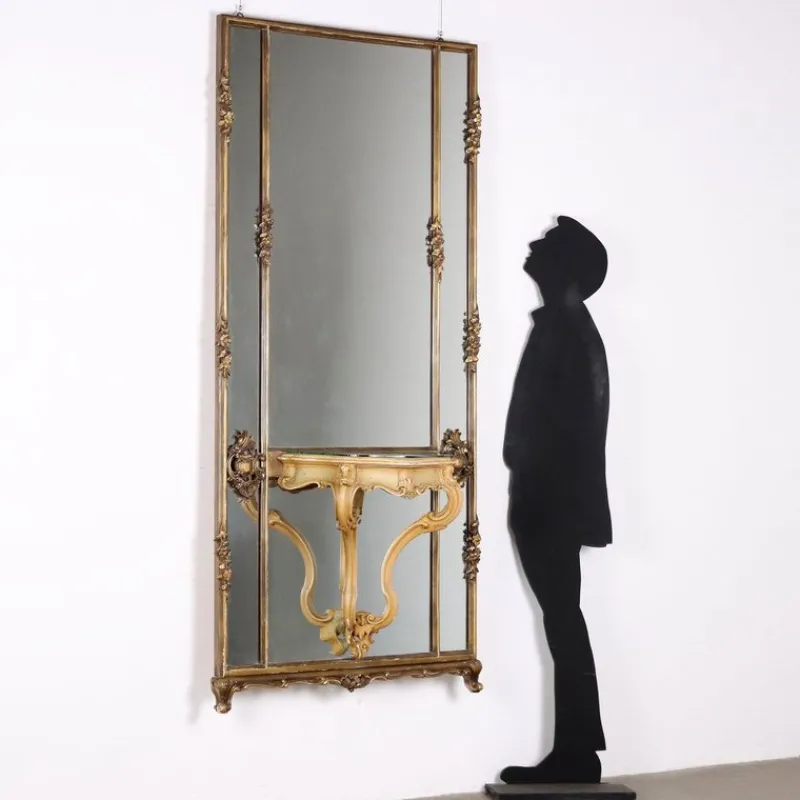 Pamono Rococo Style Gilded Wood Mirror, Italy, 20th Century> Mirrors