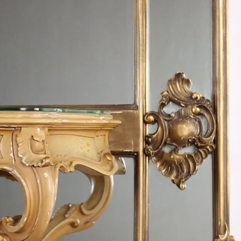 Pamono Rococo Style Gilded Wood Mirror, Italy, 20th Century> Mirrors