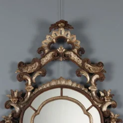 Pamono Rococo Style Mirror in Lacquered Painted Wood><noscript><img width=
