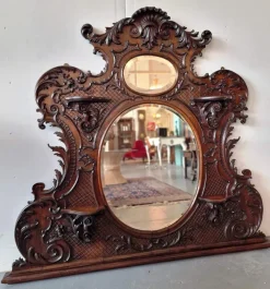 Pamono Rococo Style Mirror in Mahogany><noscript><img width=