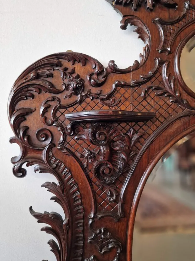 Pamono Rococo Style Mirror in Mahogany> Mirrors