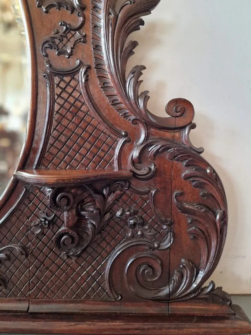 Pamono Rococo Style Mirror in Mahogany> Mirrors