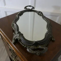 Pamono Rococo Style Silver-Plated Sideboard Mirror Tray><noscript><img width=