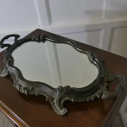 Pamono Rococo Style Silver-Plated Sideboard Mirror Tray><noscript><img width=