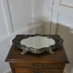Pamono Rococo Style Silver-Plated Sideboard Mirror Tray><noscript><img width=