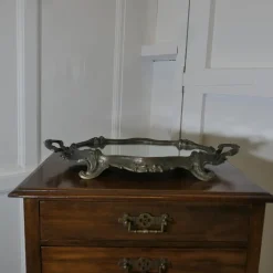Pamono Rococo Style Silver-Plated Sideboard Mirror Tray><noscript><img width=