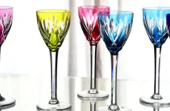 Best Pamono Roemers Glasses in Color-Coated and Chiseled Crystal Monaco Model from Saint-Louis, 1970, Set of 7