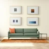 Pamono Rolf Hans, 1975, 4 Gouaches on Laid Paper, Color Field, Hardedge, Set of 4> Minimalist