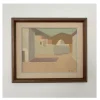 New Pamono Rolf Norrman, Cubic Houses, Spain, 1960, Oil on Canvas, Framed