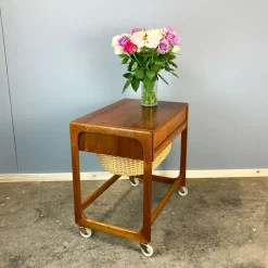 Pamono Rollable Sewing Box in Teak by BR Gelsted Denmark, 1960s> Trunks Crates & Baskets
