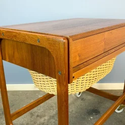 Pamono Rollable Sewing Box in Teak by BR Gelsted Denmark, 1960s><noscript><img width=