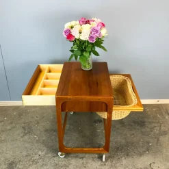 Pamono Rollable Sewing Box in Teak by BR Gelsted Denmark, 1960s><noscript><img width=