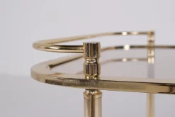 Pamono Rolling Trolley in Brass and Smoked Glass, 1970><noscript><img width=