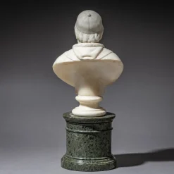 Pamono Roman Artist, Marble Bust of Pope Pius IX, Marble on a Serpentine Base, 1840s><noscript><img width=