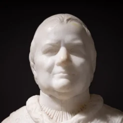 Pamono Roman Artist, Marble Bust of Pope Pius IX, Marble on a Serpentine Base, 1840s><noscript><img width=