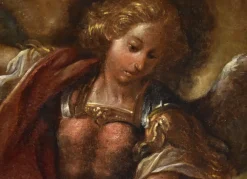 Outlet Pamono Roman Artist, Saint Michael the Archangel, 1700, Oil on Canvas, Framed