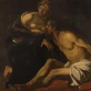 Hot Pamono Roman Charity - Oil on Canvas After Dirck van Baburen Mid-17th Century