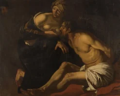 Hot Pamono Roman Charity - Oil on Canvas After Dirck van Baburen Mid-17th Century