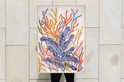 Pamono Romina Milano, Blue Coral Seascape, 2025, Mixed Media on Paper> Work On Paper