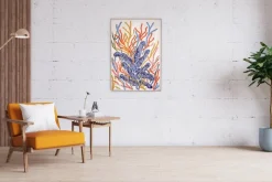 Pamono Romina Milano, Blue Coral Seascape, 2025, Mixed Media on Paper><noscript><img width=
