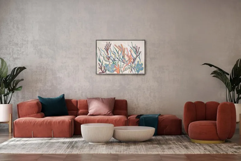 Hot Pamono Romina Milano, Coral Mosaic, 2025, Gouache