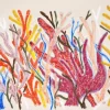 Hot Pamono Romina Milano, Fire Corals, Biomorphic Seascape, 2025, Mixed Media on Paper