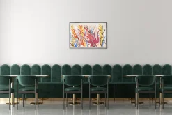 Hot Pamono Romina Milano, Fire Corals, Biomorphic Seascape, 2025, Mixed Media on Paper