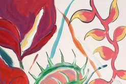 Pamono Romina Milano, Large Diptych of Exotic Flowers, 2025, Acrylic Painting and India Ink on Watercolor Paper><noscript><img width=