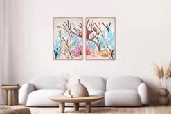 Discount Pamono Romina Milano, Pastel Coral Reef in Pink Diptych, 2025, Gouache on Paper