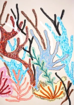 Discount Pamono Romina Milano, Pastel Coral Reef in Pink Diptych, 2025, Gouache on Paper