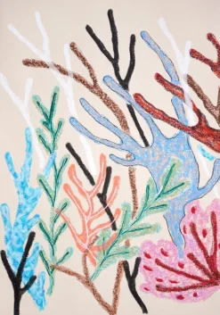 Discount Pamono Romina Milano, Pastel Coral Reef in Pink Diptych, 2025, Gouache on Paper